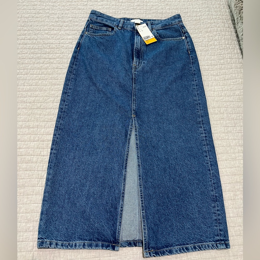 Brand new never worn HM long denim skirt size 6